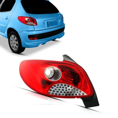 Faro Trasero Peugeot 207 Compact Izquierdo 3 y 5 Puertas Hatch ( Marcha Atras Cromada )